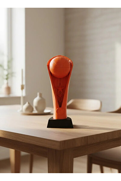 Fırsatkolik Orange Trophy 23cm Basketball Themed Decorative Award Figurine