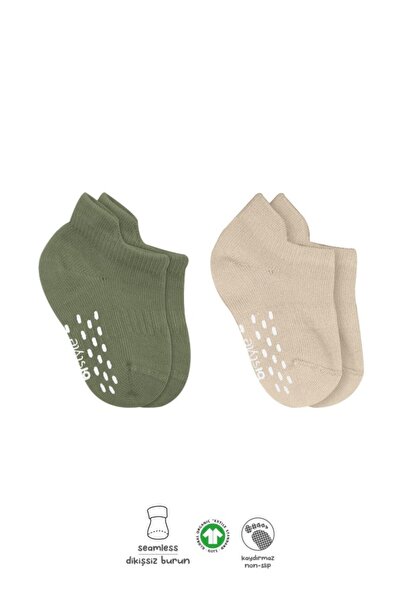 NW NessiWorld 2-Piece Sneakers Non-Slip Colors Combed Cotton Socks 20104 Nile...