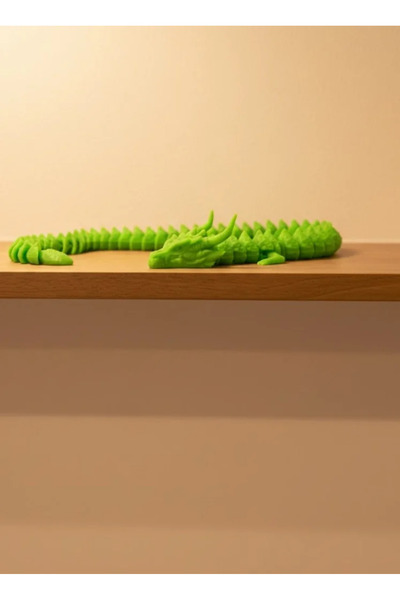 Fırsatkolik Movable Green Dragon Figure Long Body Collectible Design