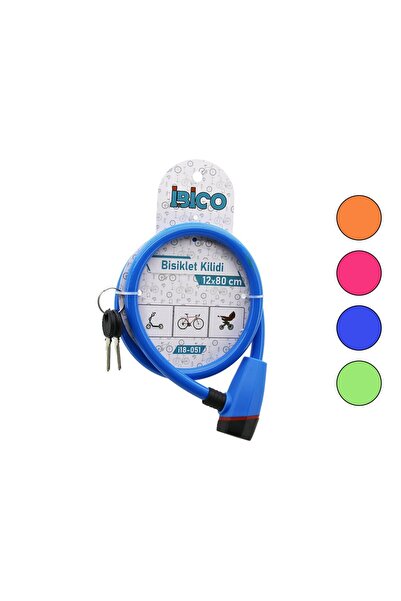 Fırsatkolik قفل دراجة برأس بلاستيكي مع مفتاح، غلاف سلك فولاذي ملون، 12 مم × 8...