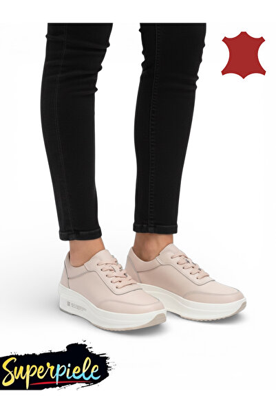 ANGEL BLUE Women's casual shoes made of genuine leather with thick soles and ...