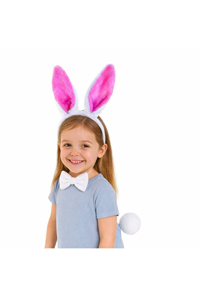 Fırsatkolik طقم حفلات مكون من 3 قطع على شكل ذيل أرنب وردي فوشيا (5067)