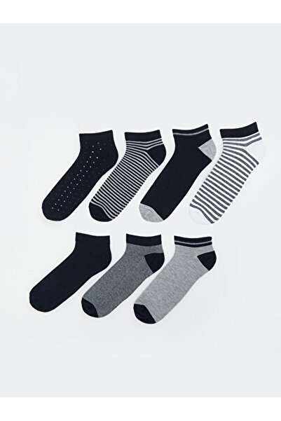 LC Waikiki Rmz Gi̇yi̇m Farkiyla Striped Men's Booties Socks 7-Pack