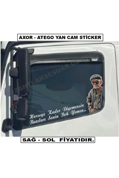 pozantiaksesuardunyasi Mercedes Axor & Atego Uyumlu Yan Cam Sticker – Karikat...