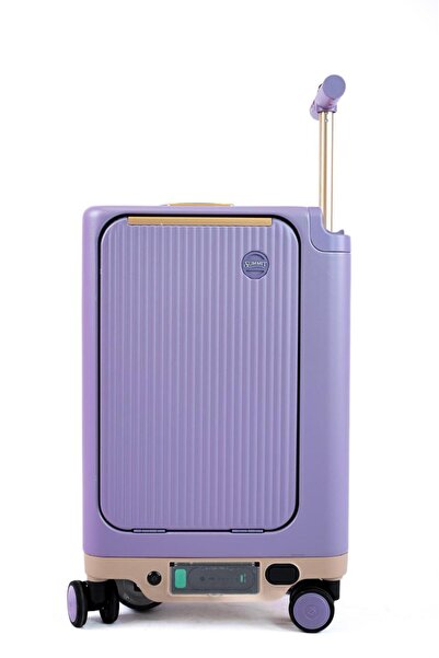 MAC CENTER Smart wheeled suitcase – vertical design with front drawer and con...