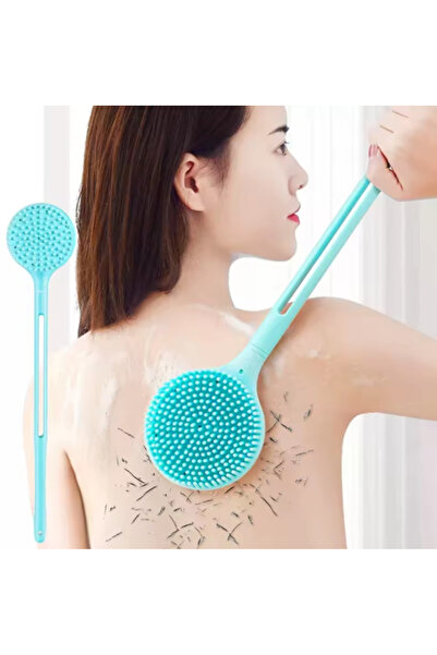 mucit home Çift Taraflı Silikon Uzun Saplı Banyo Fırçası – Sırt & Vücut Temiz...