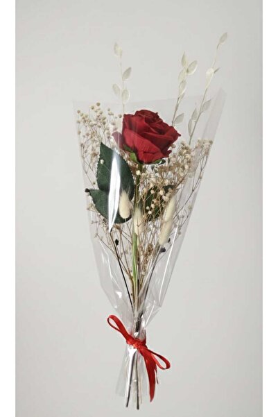 Birlik Zarif Kırmızı Gül Tasarım Buketi – 50 cm Cipso ve Garnitürlü Hediyelik...