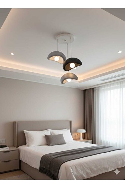 Dropcek eticaret Modern 3 Lü Sarkıt Avize Rustik E27 Modern Avize Bohem Beton...