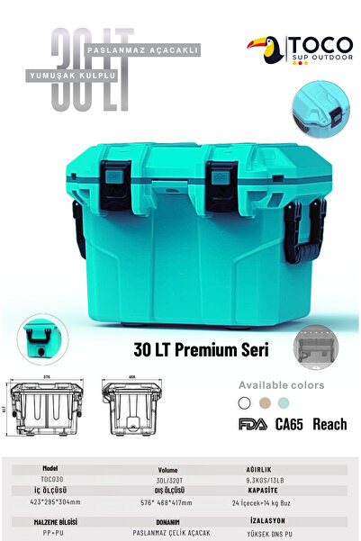 TocoSupOutdoor 30 LT Premium Taşınabilir Soğutucu Kamp Buzluğu 30 Qt Kamp ve ...