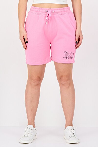 Juicy Couture Women Regular Fit Drawstring Brand Logo Shorts, Pink