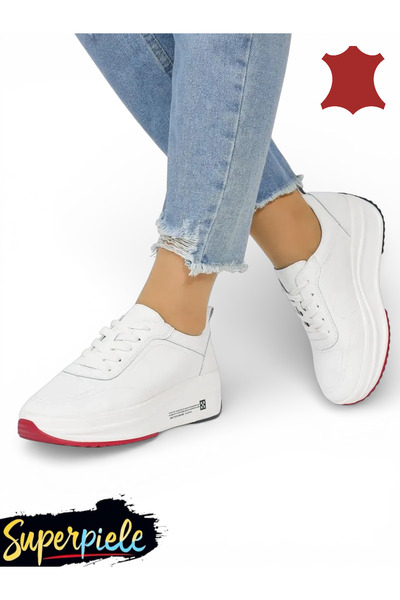 ANGEL BLUE Women's casual shoes made of genuine leather with thick soles and ...