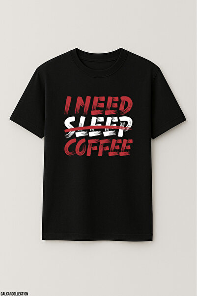 CALKARCOLLECTION Unisex Oversize I Need Sleep Coffee Tshirt