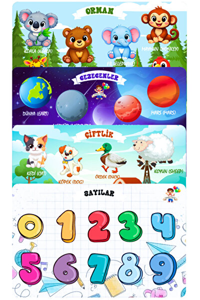 Minçu Toys مجموعة خشبية تركية-إنجليزية مكونة من 4 قطع، لغز تعليمي، لعبة خشبية...