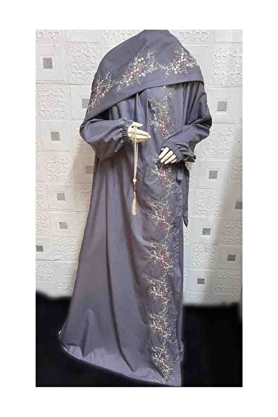 Gerenic Women's prayer shawl embroidered in gray, made of soft and comfortabl...