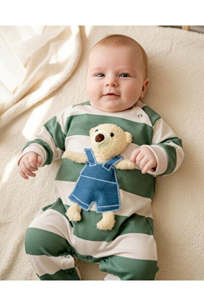 voyyo kids baby Baby Boy Teddy Bear Accessories Striped Bottom Snap Fasteners...