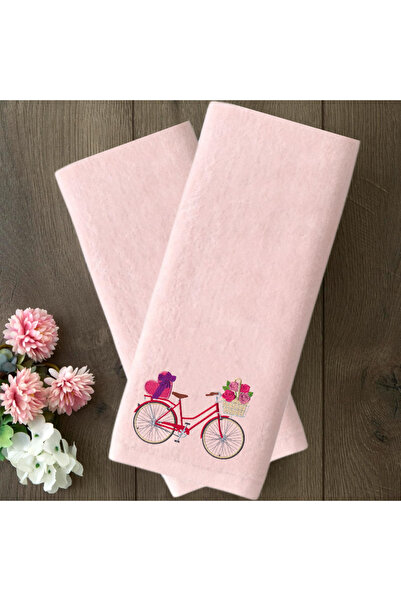 Ursa Love, Affections, Valentine's Day Bicycle Design Embroidered Towel