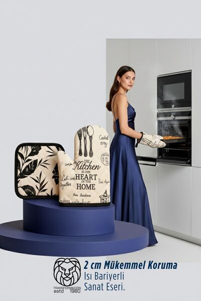 Transformacion Delfin Katsaros Series Luxury Heat-Protective Oven Gloves and ...