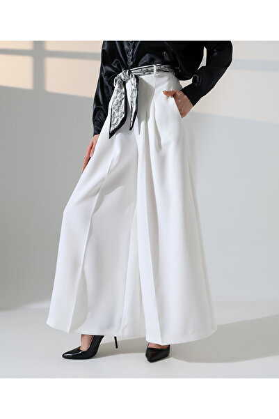 ORVINA Women's High Waist Belted Palazzo Trousers