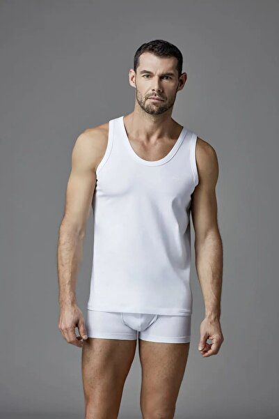 Eros Men's Combed Cotton Wide Collar 2-Piece Undershirt