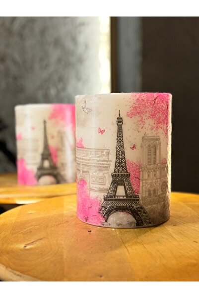 Paris Temalı Dekoratif Abajur Mum
