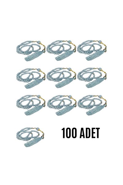 Fırsatkolik سبحة صلاة زجاجية 99 حبة مع بطاقة تسبيح إسلامية باللون الأزرق، هدي...