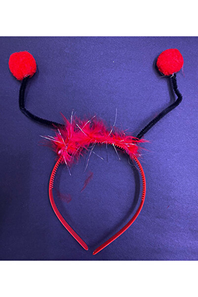 Fırsatkolik Plastic Ladybug Crown for Shows with Red Pompom (5067)