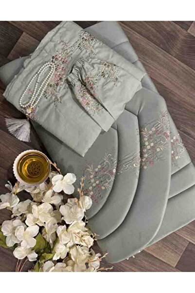 Gerenic طقم صلاة نسائي مبطن ومطرز يتكون من سجادة صلاة، ثوب صلاة