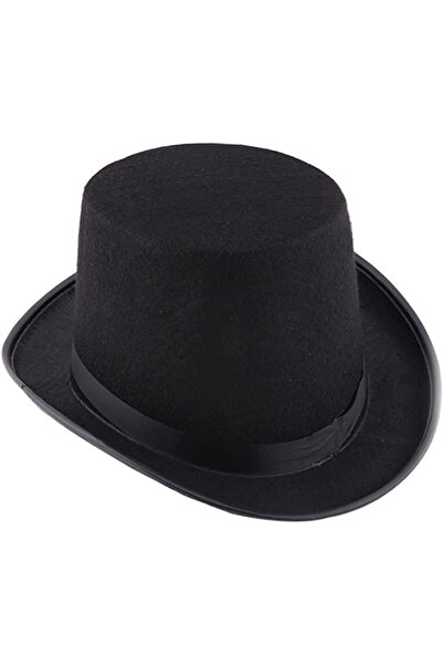 Fırsatkolik Black Felt Magician Fedora Hat 12 cm
