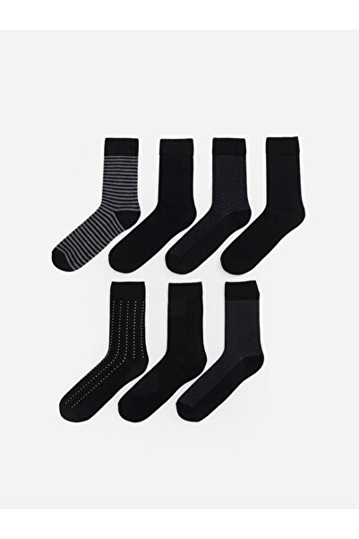 LC Waikiki Rmz Gi̇yi̇m Farkiyla Embroidered Men's Socks 7-Pack