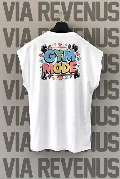 Vordevia Gym Mode Back Printed Zero Sleeve 100% Cotton Sports Tshirt