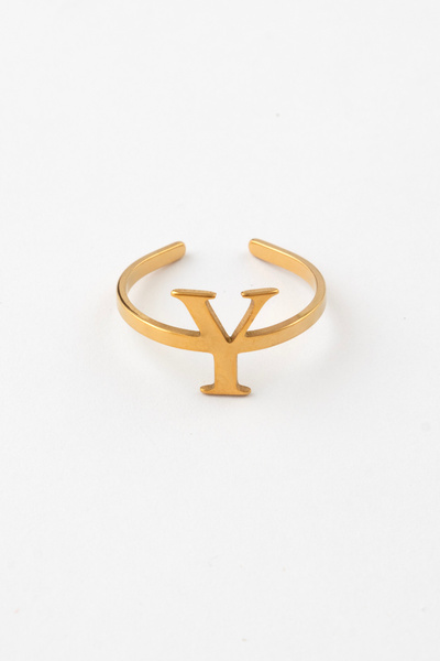 Sortie Aksesuar خاتم حرف Y من الفولاذ المقاوم للصدأ قابل لتعديل الحجم ولا يتغ...