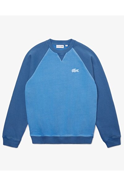 Lacoste Erkek Bisiklet Yaka Kontrast Kollu Polar Sweatshirt