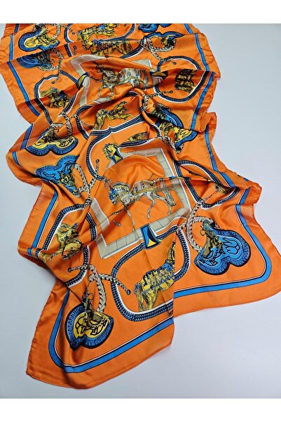 Shiva Scarfs Horse Figure Pattern Voile Silk Shawl Accessory Foulard Silk Sca...