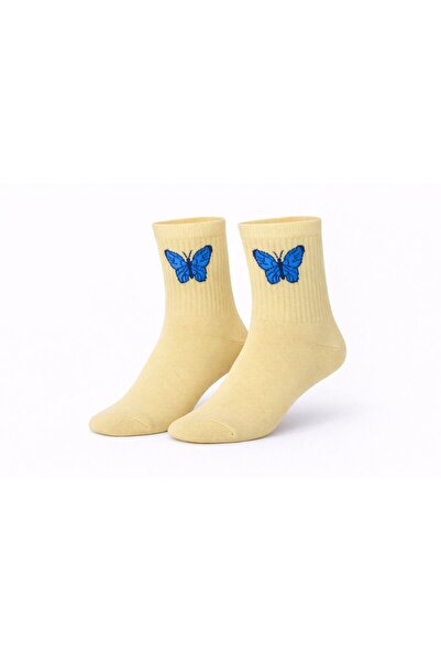 İpeksi Butterfly Patterned Seamless Organic Combed Cotton Socks