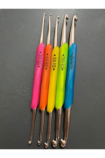 seymatabur Set de croșete cu două capete (5 croșete cu 10 numere diferite)