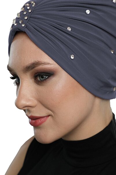 elysianfidan Zeni Stone-Lined Handcrafted Embroidered Dark Gray Ready-To-Wear...