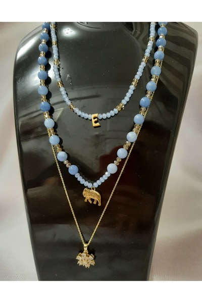 Butik Steel Chain with Zircon Stone at the End, Flower Combination with Natur...