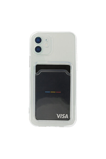 eco port Iphone 12 case card transparent silicone - transparent