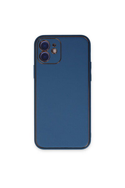 eco port جراب آيفون 12 غطاء سيليكون جلد كوكو - أزرق فاتح