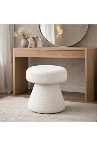 Palma homez Elegant Small Upholstered White Fabric Seat – 62×38 cm