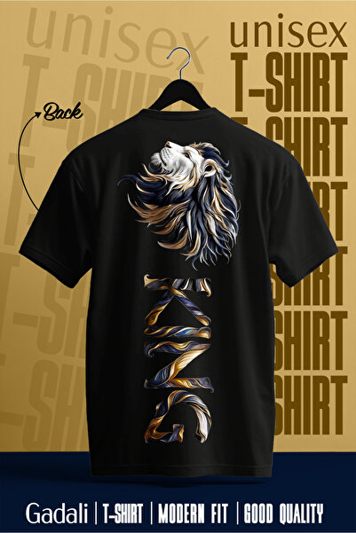Gadali Unisex King Lion Back Print T-Shirt