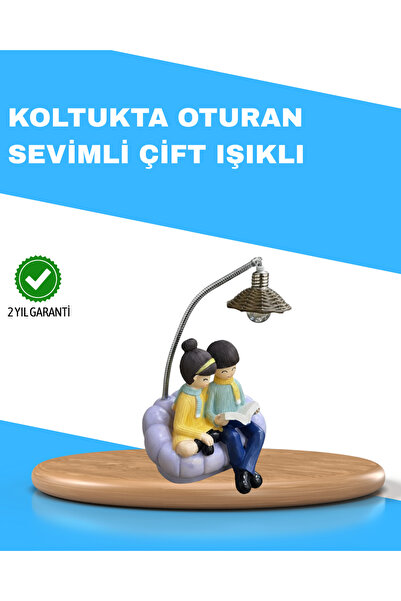 Epilons Romantic Couple Themed Decorative Table Lamp Soft Led Light