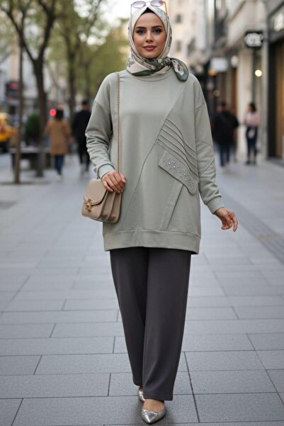 Moodbasic NERVÜR DETAYLI CEBİ TAŞLI TUNİK