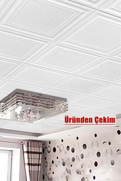 Bien Home 70x70 Cm Tavan Kaplama Duvar Paneli Beyaz 3d Kendinden Yapışkanlı Esnek Duvar Paneli Kağıdı Köpük