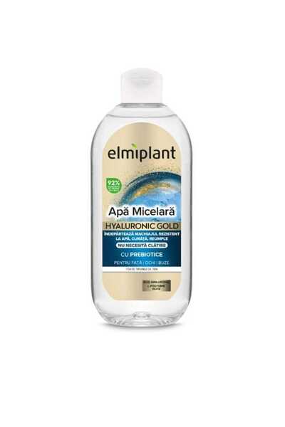 ELMIPLANT Hyaluronic Gold micellar water, for face, eyes and lips, with Prebi...