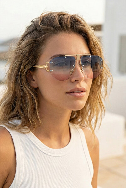 Kapin Geometrik Çerçevesiz Metal Güneş Gözlüğü