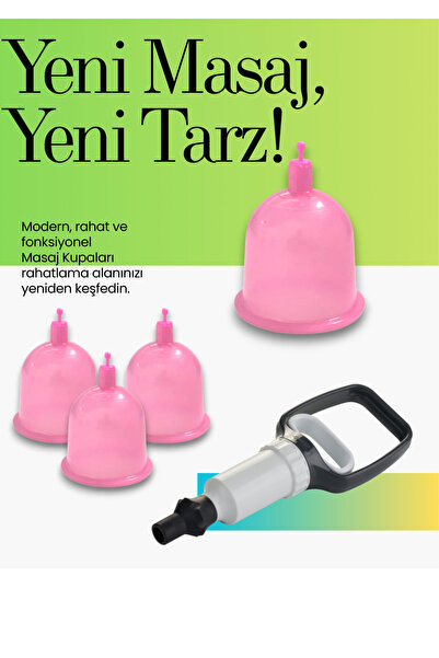 KUPAFİX 3 Lü Masaj Kupası, Medikal Masaj, Vakumlu Hacamat Seti, Hacamat Kupası