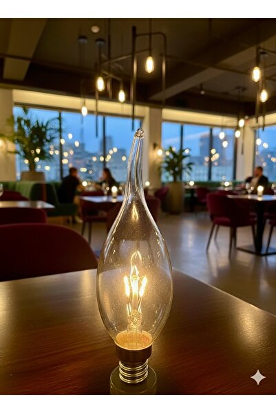 232LAMP 42w Kıvrık Avize Aplik Buji Mum Şeffaf Halojen Ampul (E14-İnce Duy)27...