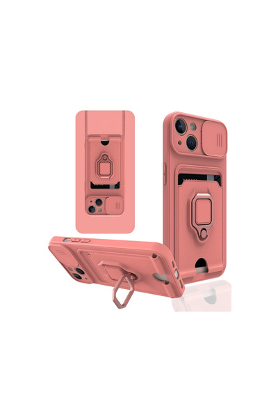 eco port Iphone 13 case zuma business card ring silicone - pink