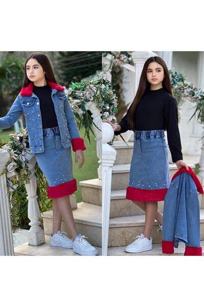 zavera for kids Set de blugi din 3 piese cu detalii perlate pentru fete - Jac...